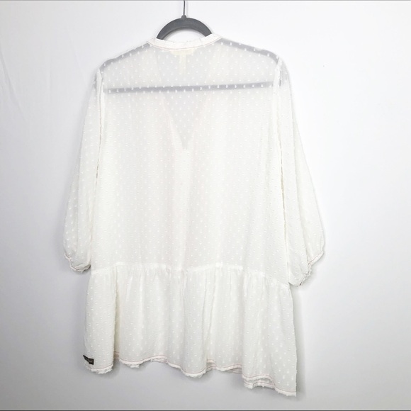 MATILDA Jane Ivory red trim tunic peasant blouse - Picture 7 of 8